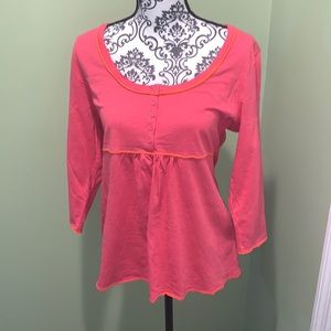 Women’s Boden Scoop neck Shirt Pink Orange 16